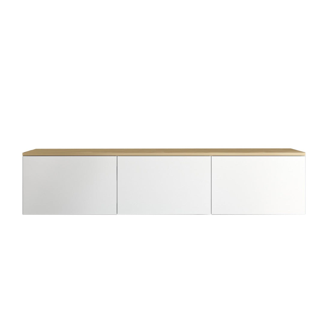 NORDVÄRK Neon TV-bord m. 3 låger hvid og eg melamin 169x32