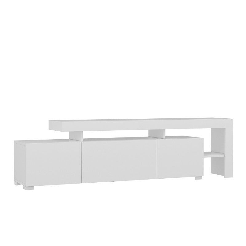 NORDVÄRK Beliz TV-bord m. PVC-kantbånd LED-lys hvid melamin 192x37
