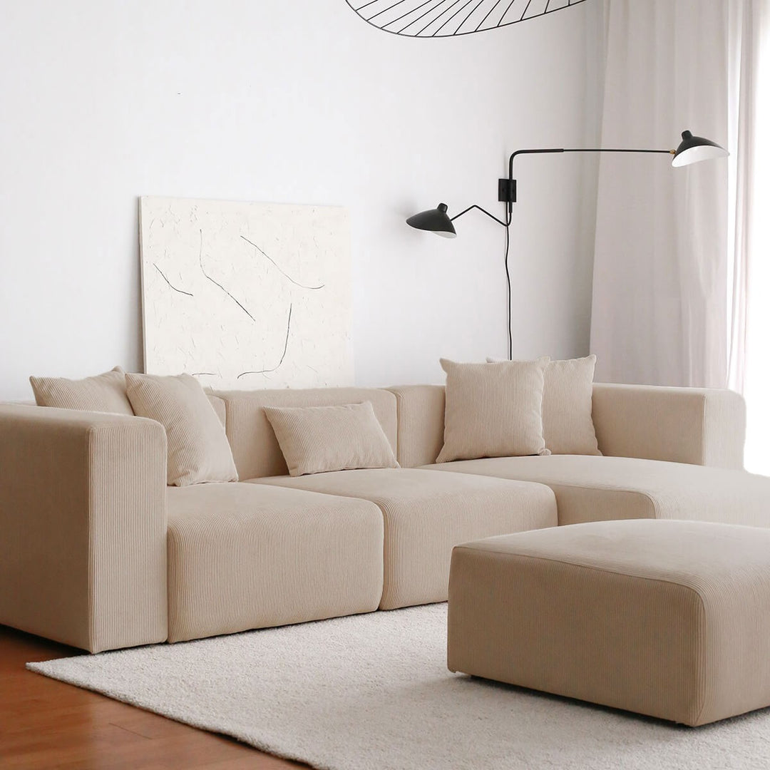 NORDVÄRK Yolo hjørnesofa beige polyester