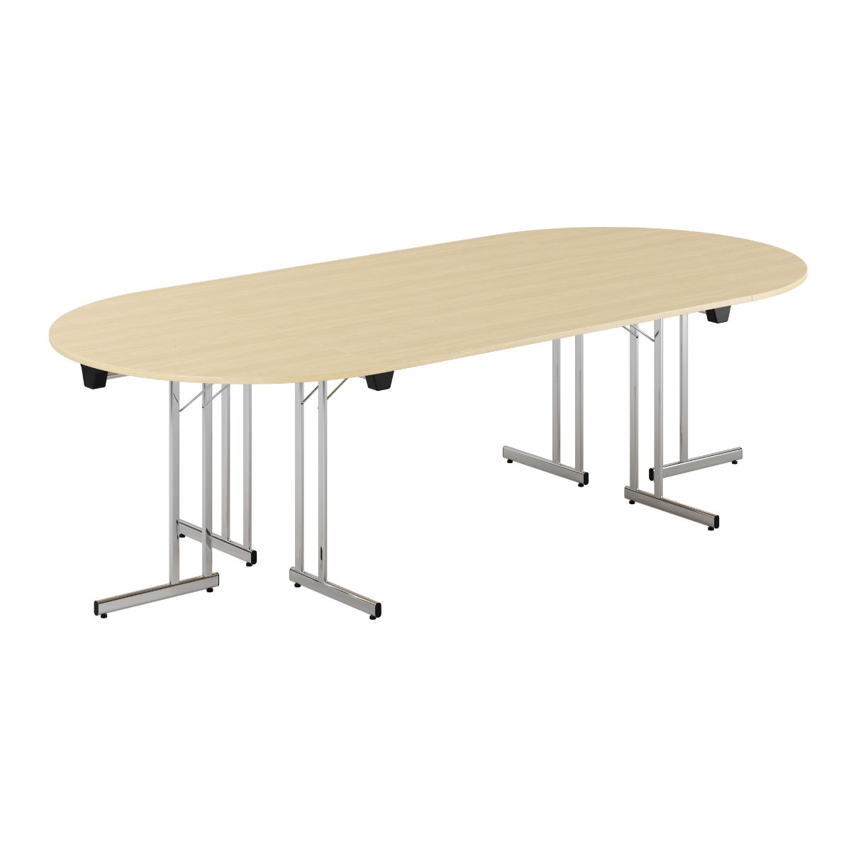 Produktbillede af Konferencebord 260x120cm Sammenklappeligt bord Birk-krom på tilbud