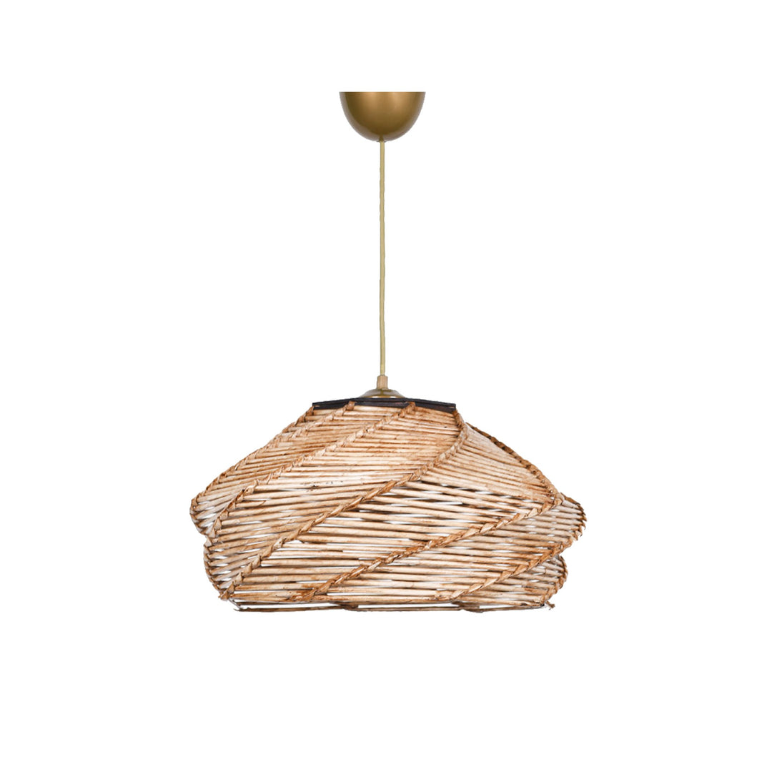 LUMI Ovale loftlampe kamel imiteret bambus 36x36