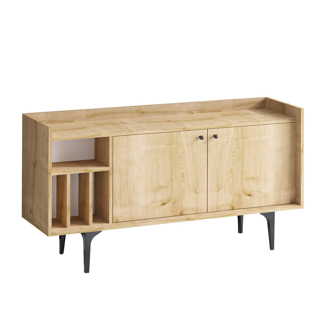 Produktbillede af FUNZI LIVING Canopus skænk m. 2 låger og 2 hylder safir egefarvet melamin i premium kvalitet