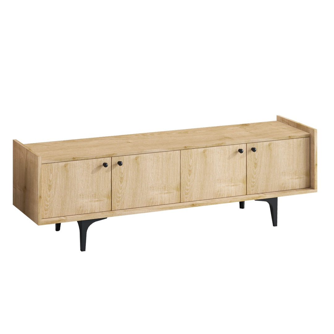 NORDVÄRK Chow TV-bord m. 4 låger safir egefarvet melamin 150x40
