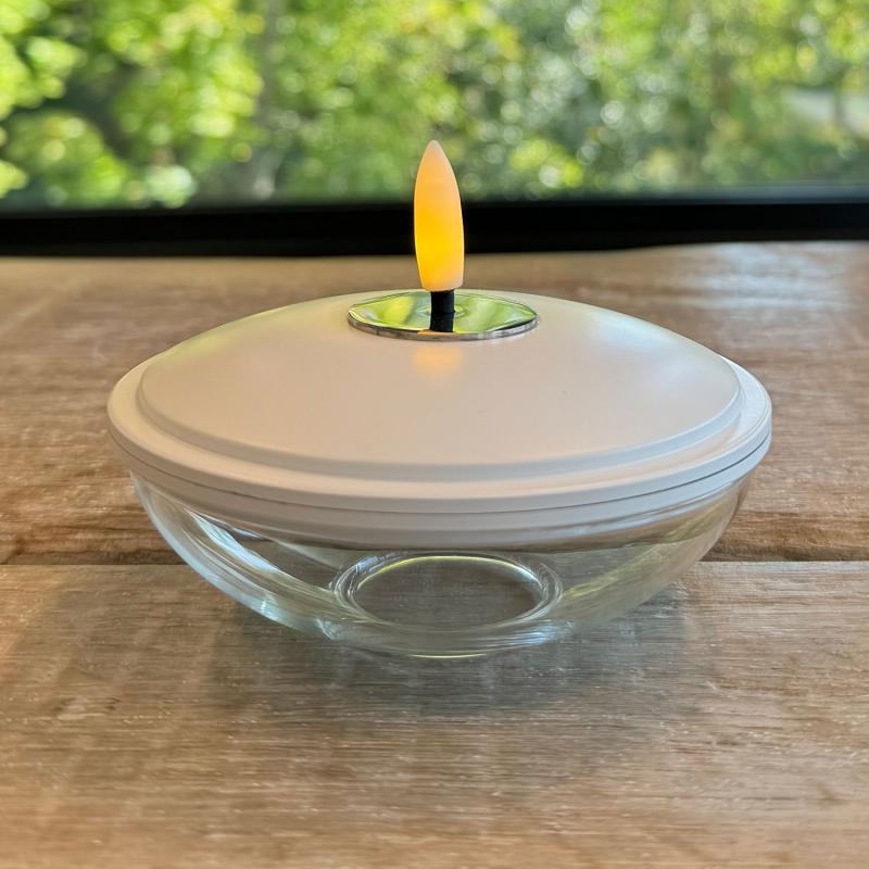 Produktbillede af Sirius Lia Genopladelig Ø9,9cmxH5 Hvid i premium kvalitet