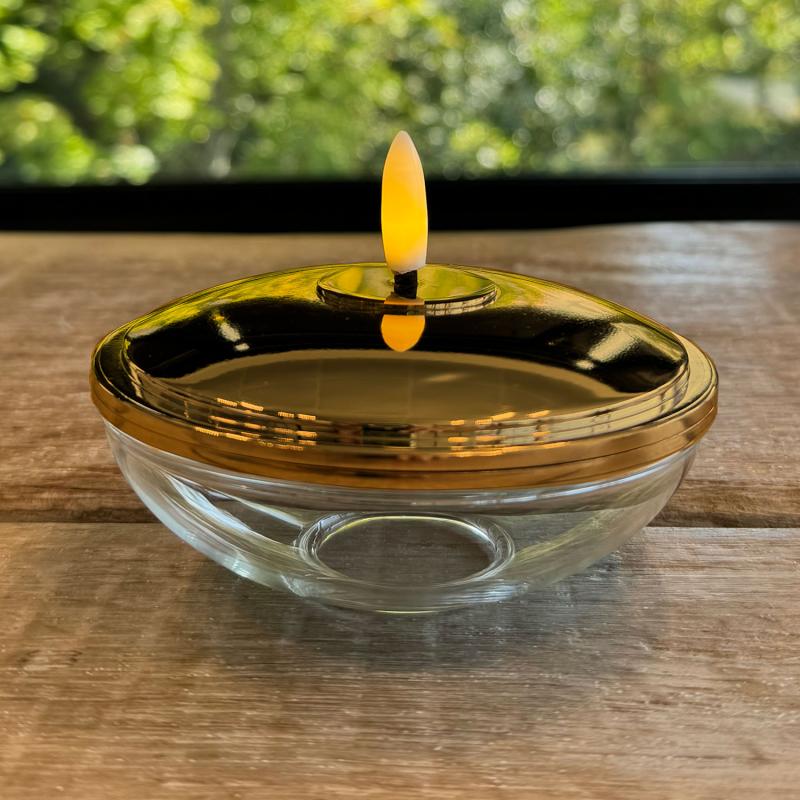 Produktbillede af Sirius Lia Genopladelig Ø9,9cmxH5 Guld i premium kvalitet