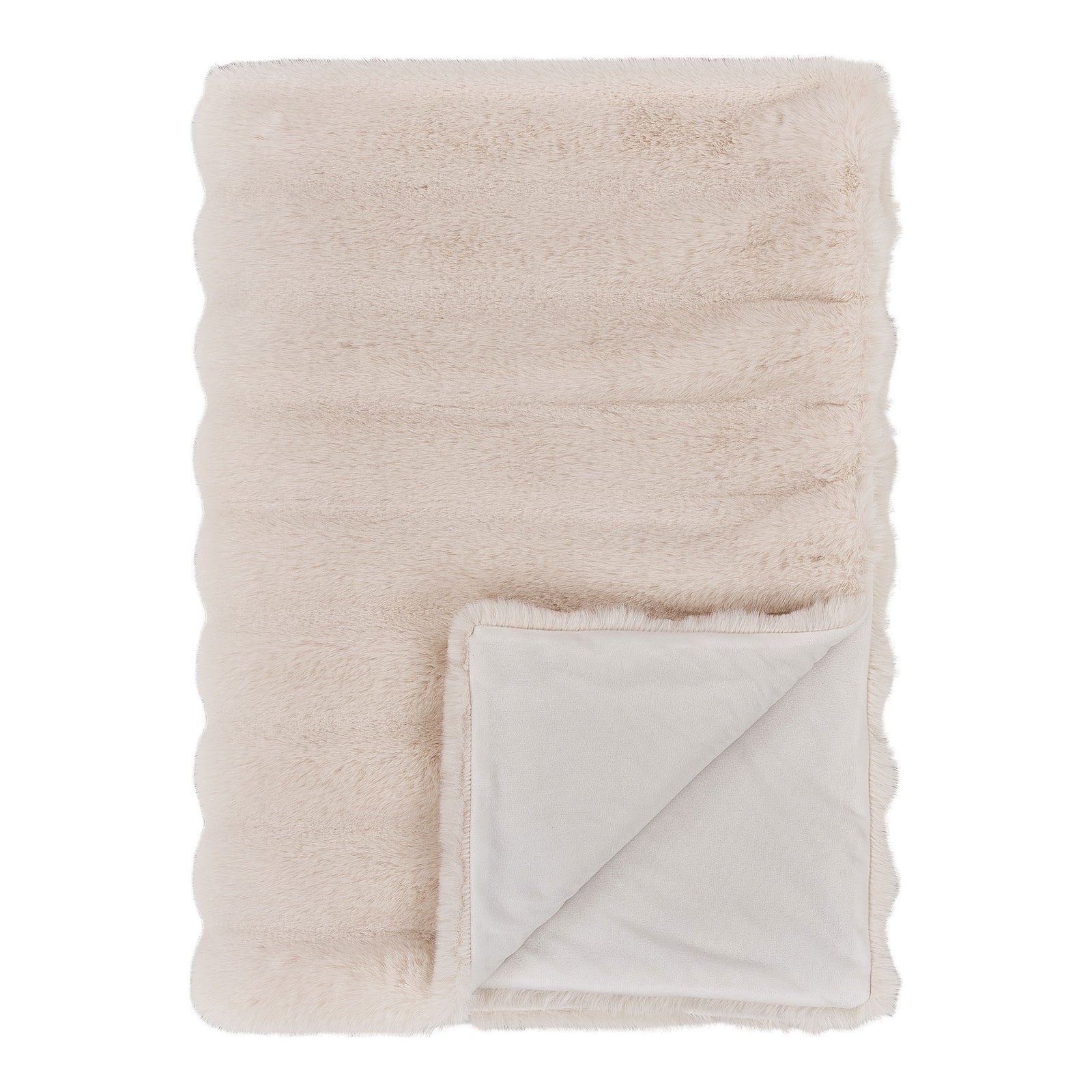 Produktbillede af HOUSE NORDIC Galena plaid rektangulær hvid polyester imiteret pels 130x180 i premium kvalitet