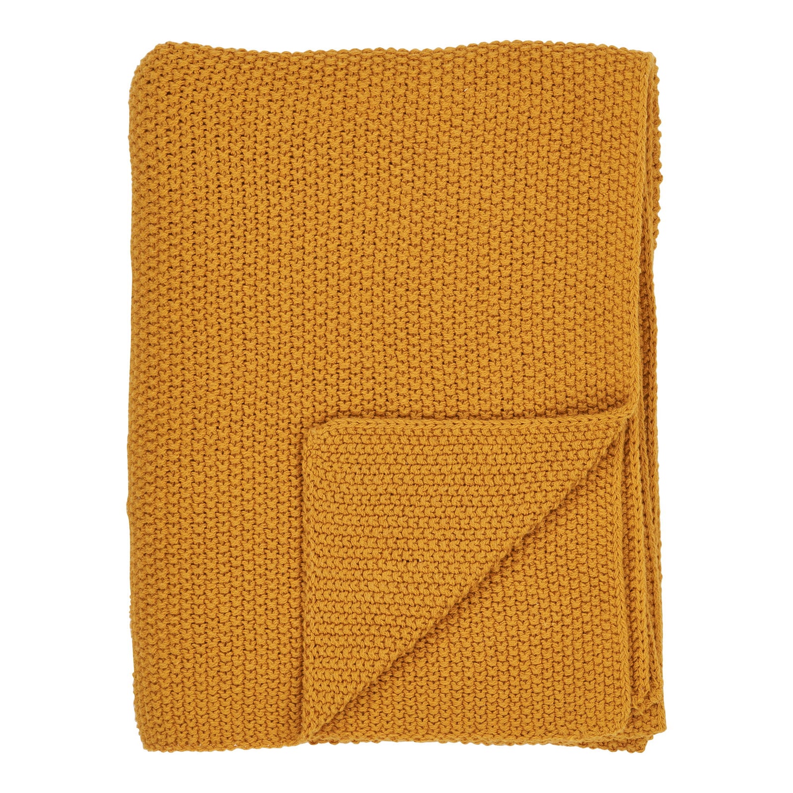 Produktbillede af HOUSE NORDIC Santos plaid rektangulær okker genanvendt bomuld 130x170 i premium kvalitet