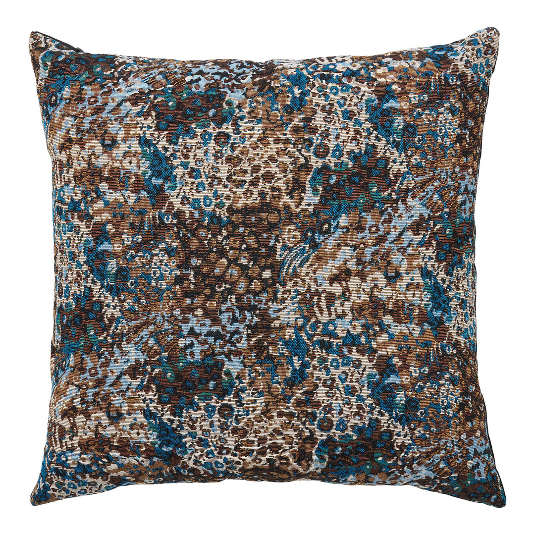 HOUSE NORDIC  Blossom pude kvadratisk blå/brun mix polyester stof 45x45