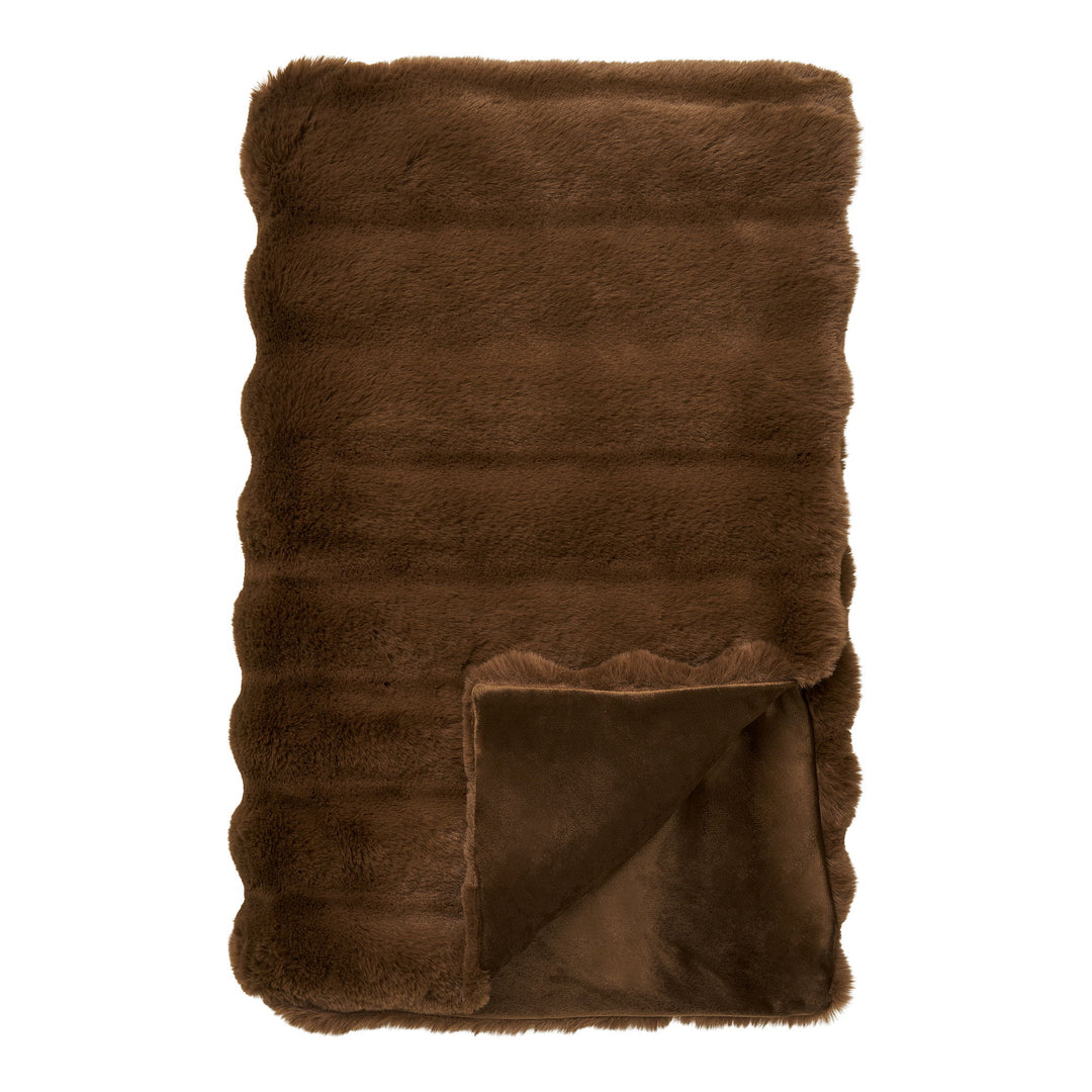 Produktbillede af HOUSE NORDIC  Galena plaid rektangulær brun imiteret pels 180x130 i premium kvalitet