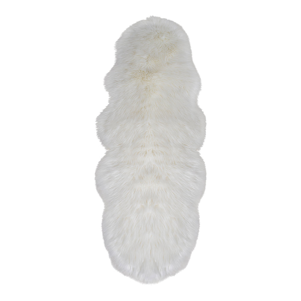 Produktbillede af HOUSE NORDIC imiteret lammeskind natur hvid polyester 60x180 i premium kvalitet