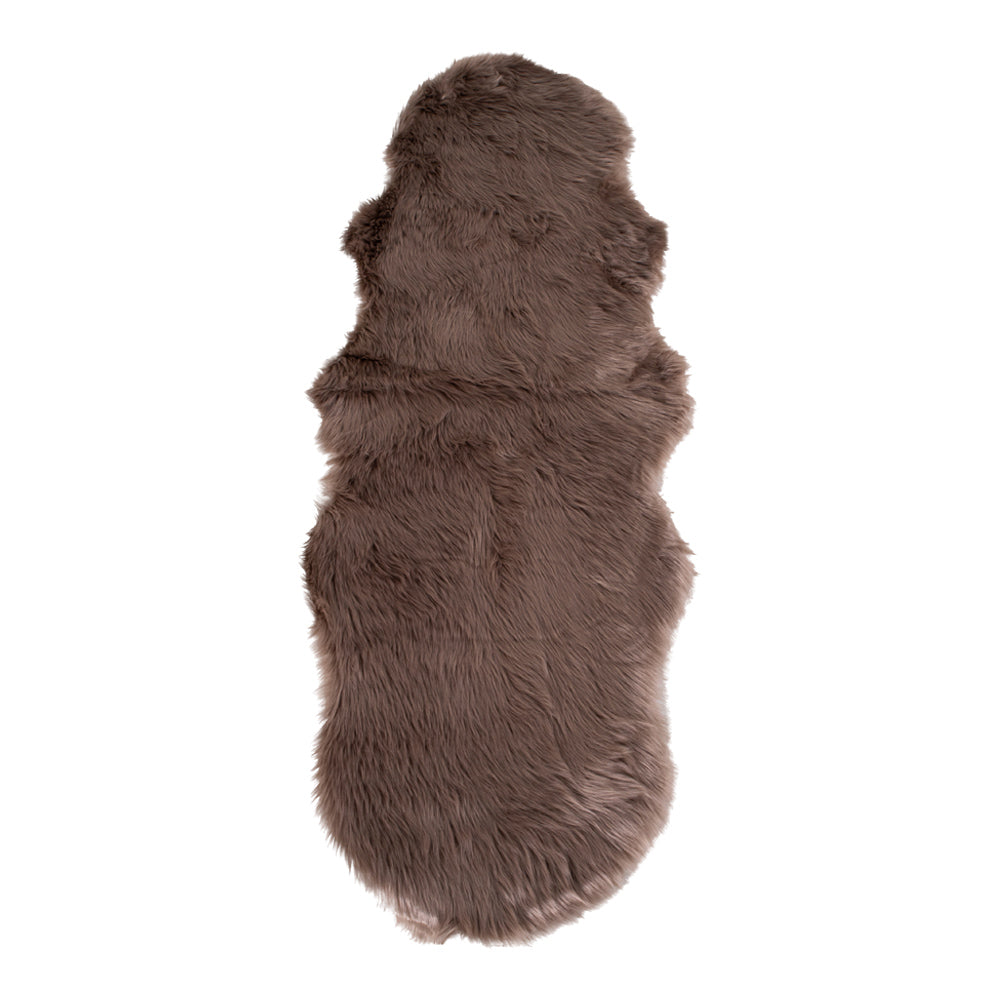 Produktbillede af HOUSE NORDIC imiteret lammeskind brun polyester 60x180 i premium kvalitet