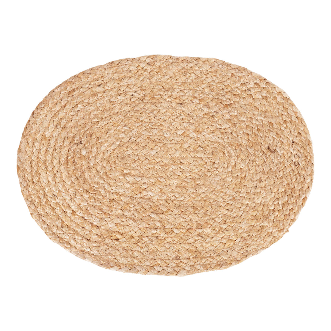 HOUSE NORDIC Bombay dækkeserviet oval natur jute 35x45 sæt af 4