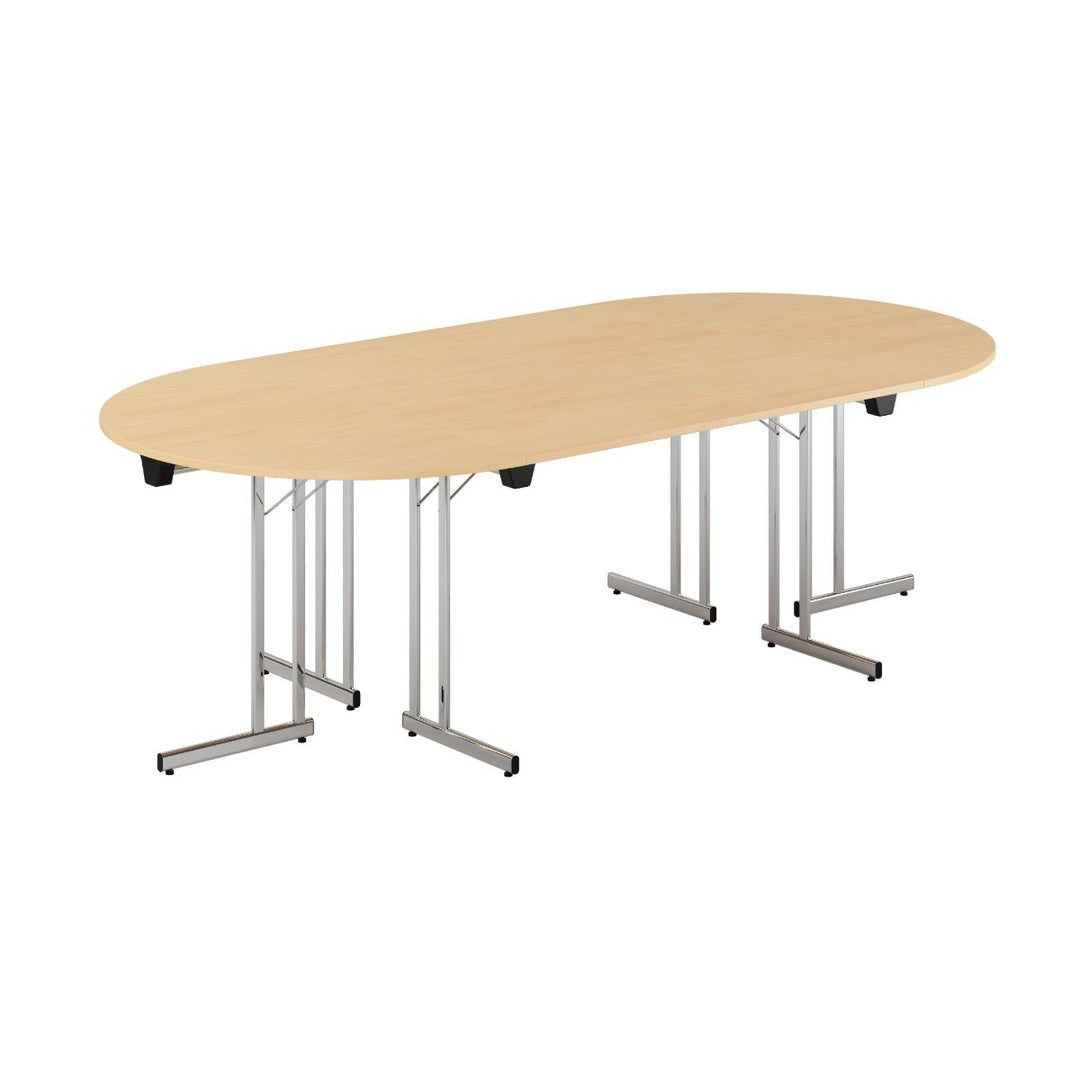 Produktbillede af Konferencebord 240x120cm Sammenklappeligt bord Bøg-krom på tilbud