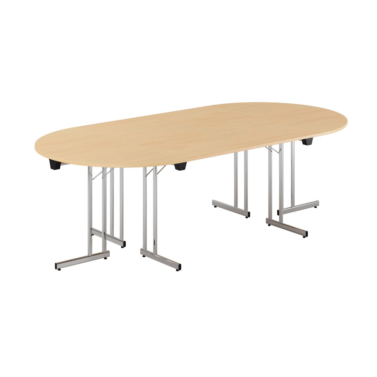 Produktbillede af Konferencebord 240x120cm Sammenklappeligt bord Bøg-krom på tilbud
