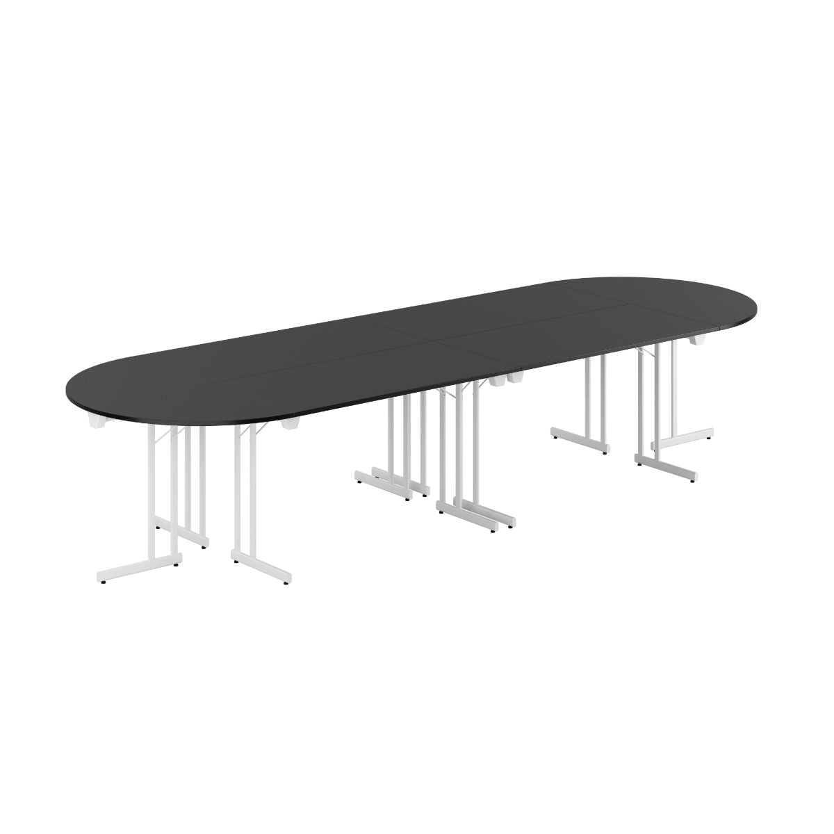 Produktbillede af Konferencebord 360x120cm Sammenklappeligt bord Sort-hvid på tilbud