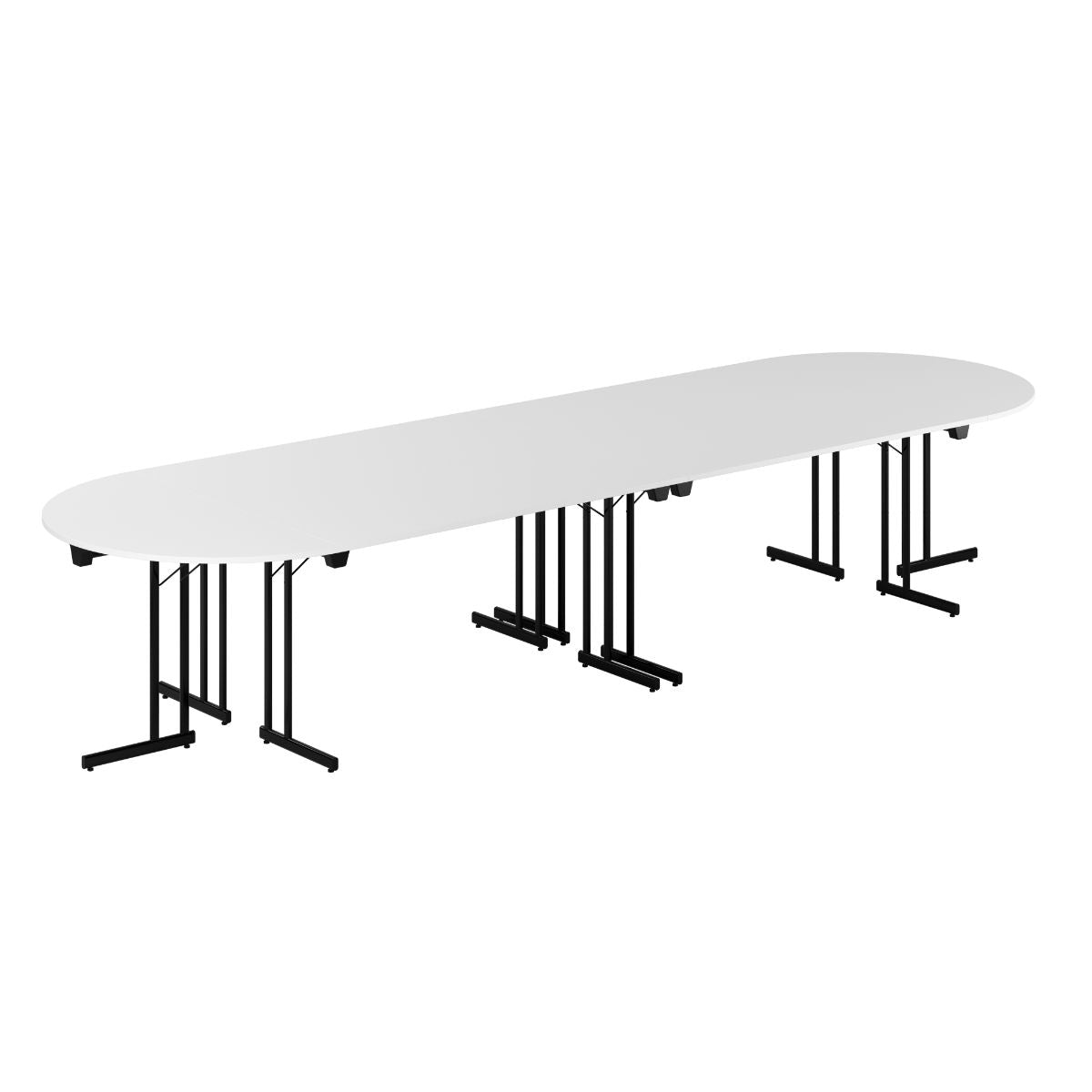 Produktbillede af Konferencebord 400x120cm Sammenklappeligt bord Hvid-sort på tilbud