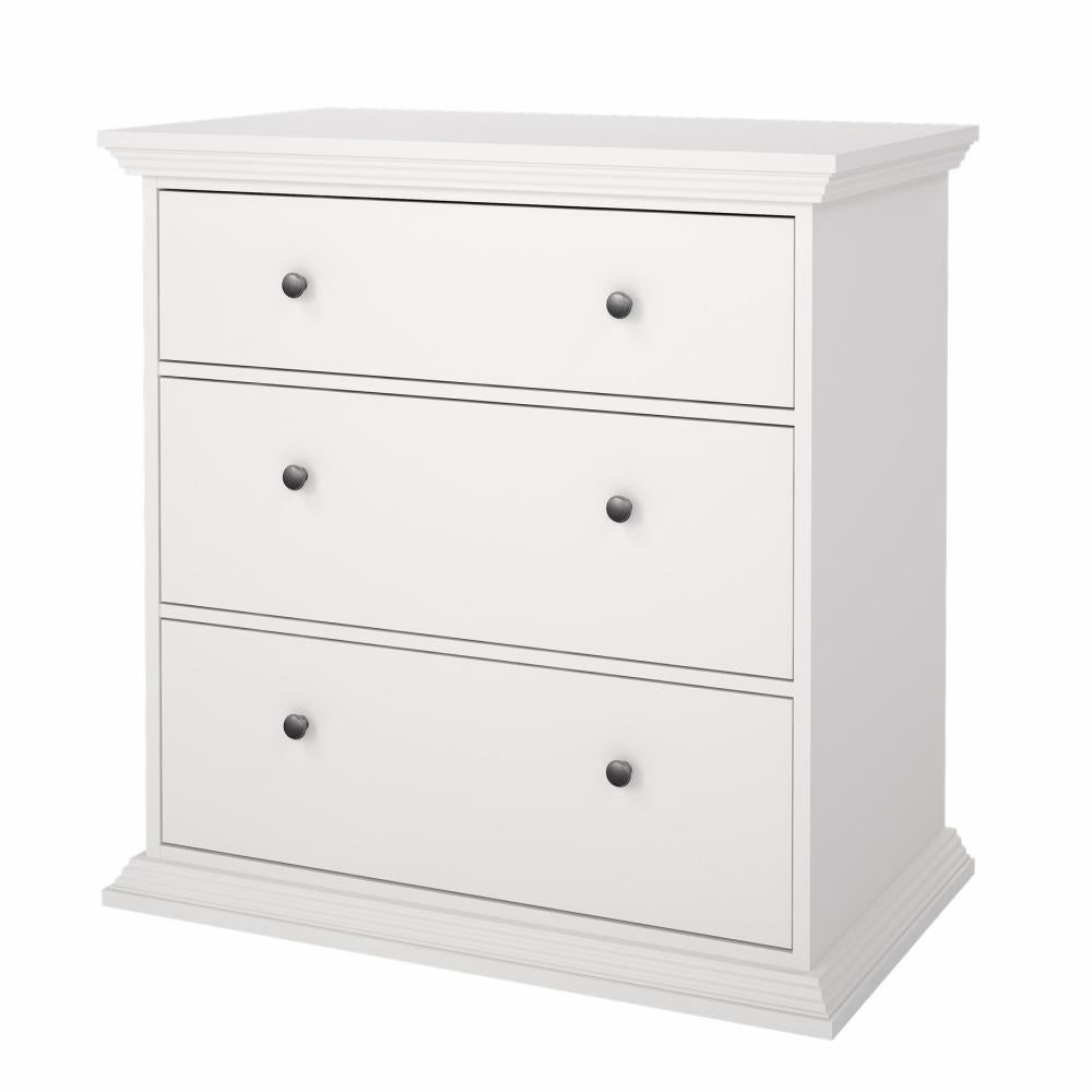 TVILUM North Kommode med 3 skuffer Hvid 86,3 x 51,6 x 88,2 cm
