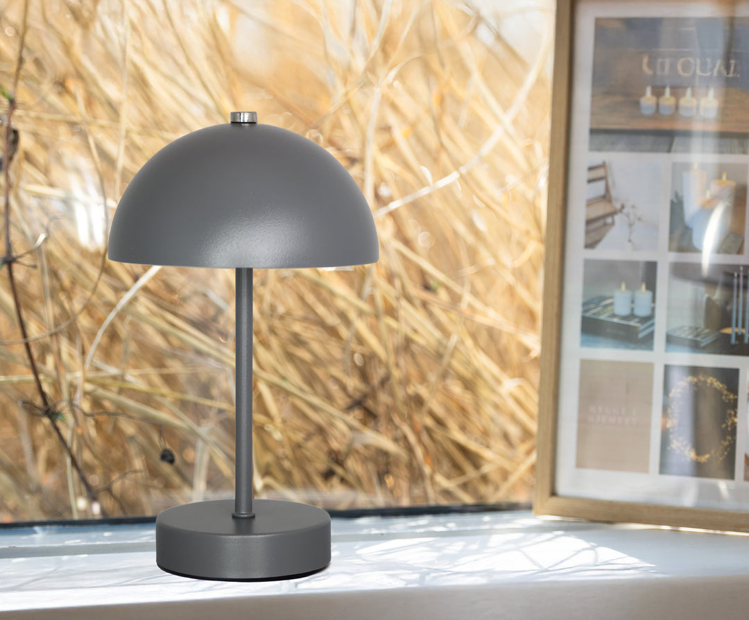 Produktbillede af Skandi GOP genopladelig Bordlampe Ø15 cm x H25,5 cm Grå i premium kvalitet