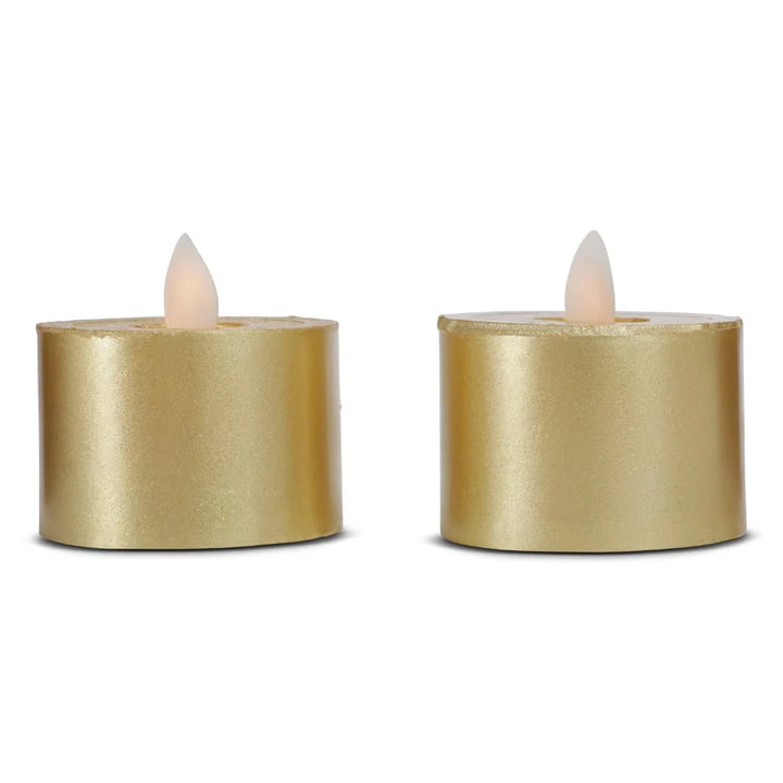 LED fyrfadslys stearin 2 stk. 3 cm m/bevægelig flamme (flere farver) Guld