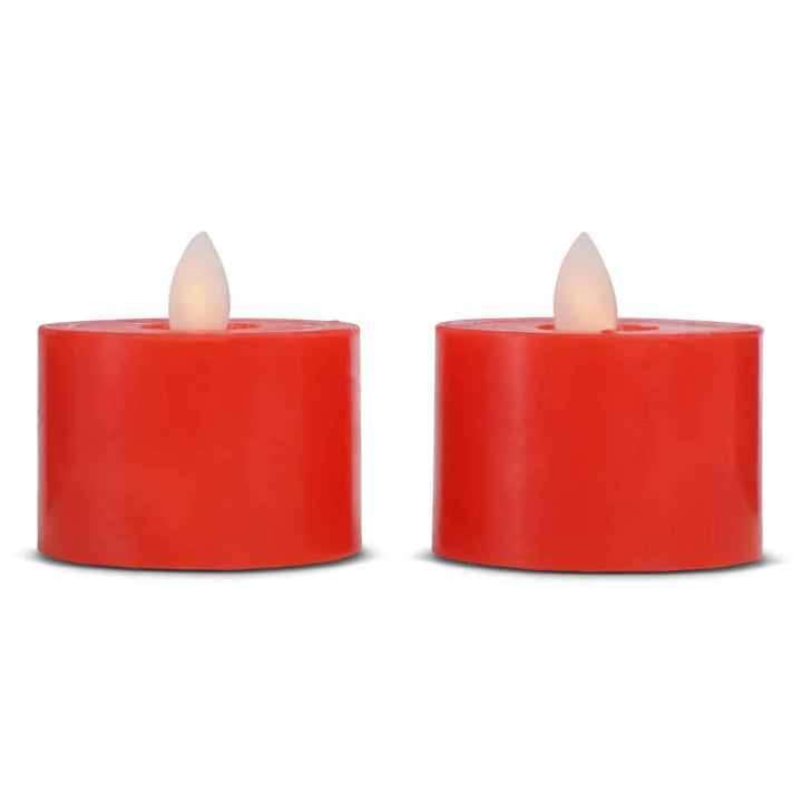 LED fyrfadslys stearin 2 stk. 3 cm m/bevægelig flamme (flere farver) Rød