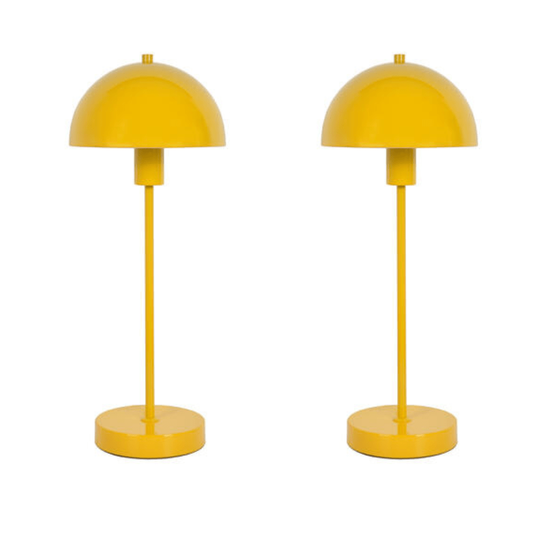Produktbillede af Vienda 2 stk Gul Bordlampe Herstal i premium kvalitet