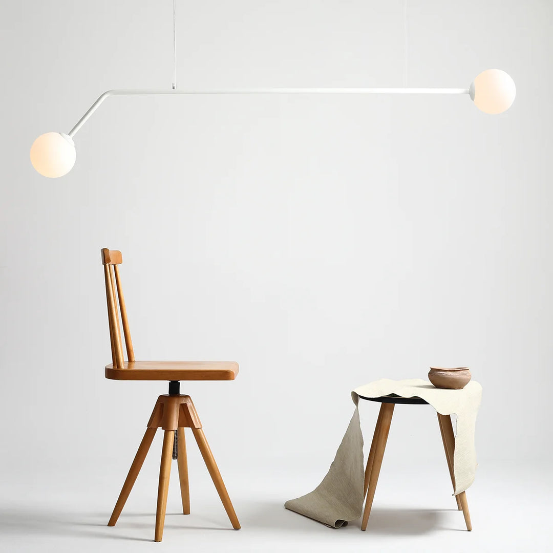 Produktbillede af Limelight Loftlampe i hvidt metal og hvidt glas bredde 150 cm på tilbud i høj kvalitet