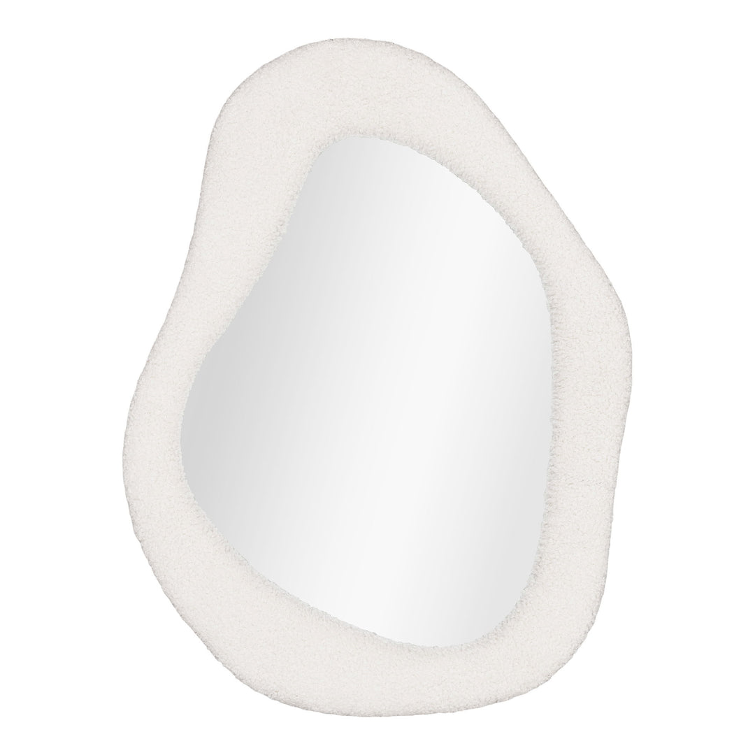 HOUSE NORDIC Bosa vægspejl organisk spejlglas og hvid teddy polyester 46,5x61