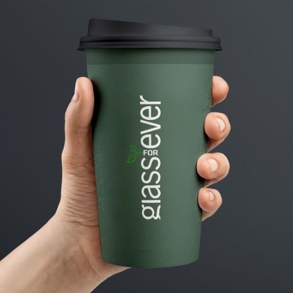 Produktbillede af Kaffekop To-go 30 Cl. Mørkegrøn på tilbud i brug