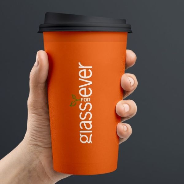 Produktbillede af Kaffekop To-go 30 Cl. Orange på tilbud i brug