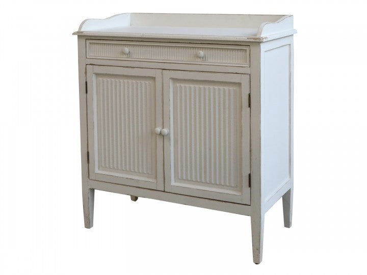 Produktbillede af CHIC ANTIQUE SKAB M/2 LÅGER/RILLER/1 SKUFFE 91 i premium kvalitet
