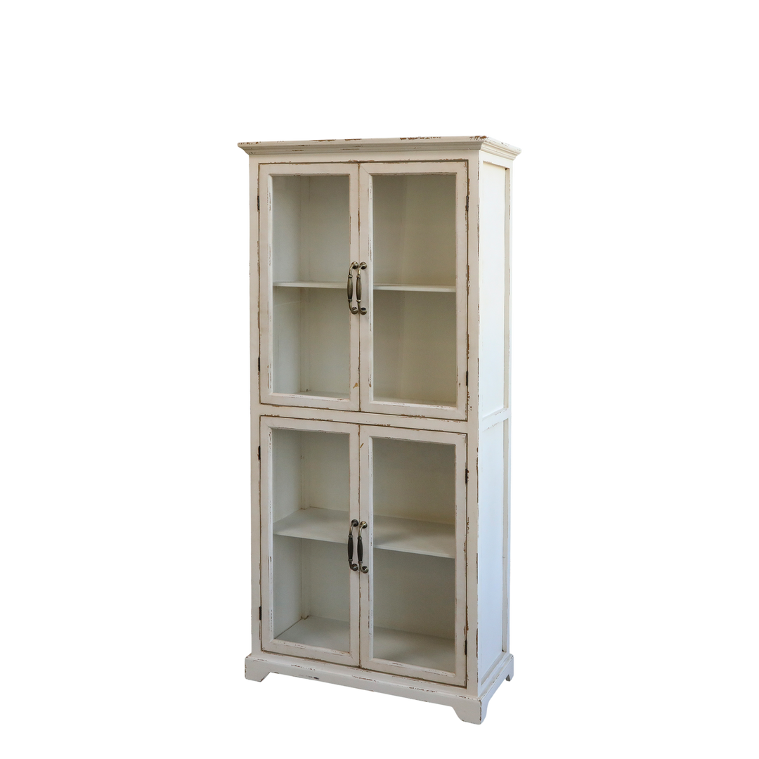 Produktbillede af CHIC ANTIQUE VITRINESKAB M/4 LÅGER HVID 156 i premium kvalitet