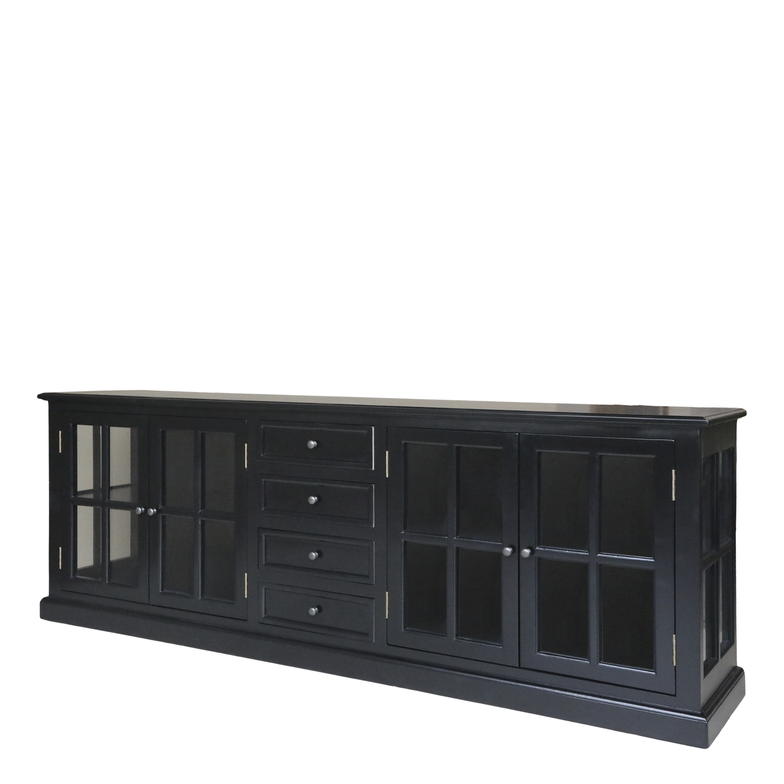 Produktbillede af CHIC ANTIQUE MARSEILLE VITRINE/SKÆNK M/4 LÅGER SORT 220 i premium kvalitet