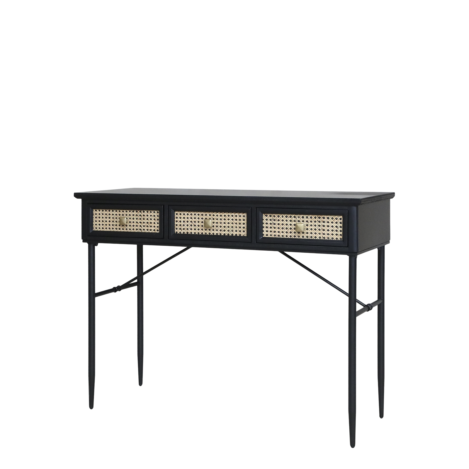 Produktbillede af CHIC ANTIQUE SKRIVEBORD M/3 SKUFFER/FLET SORT 110 i premium kvalitet