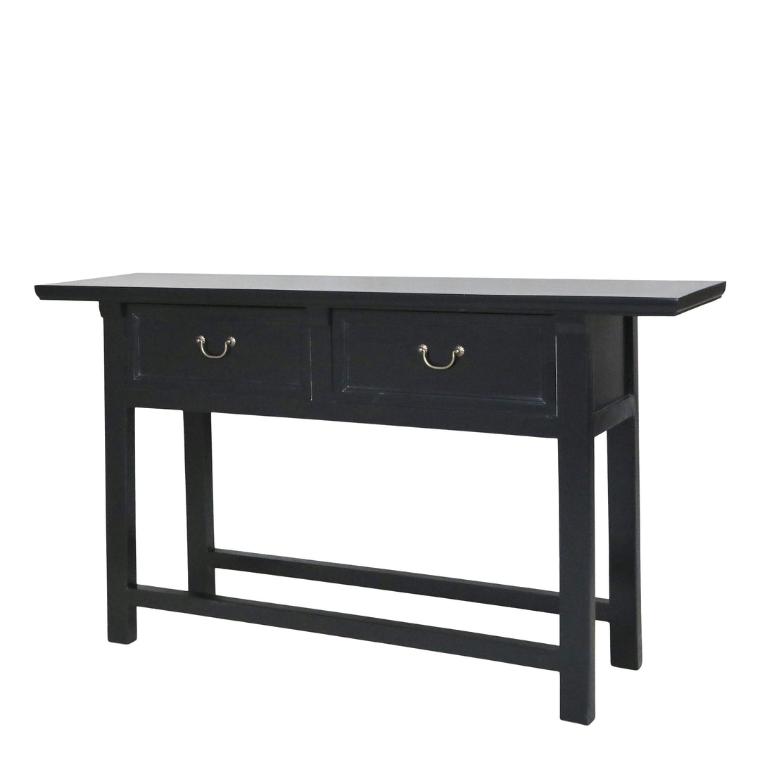Produktbillede af CHIC ANTIQUE MARSEILLE ANRETTERBORD M/2 SKUFFER SORT 150 i premium kvalitet