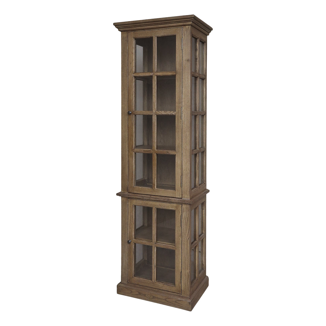 Produktbillede af CHIC ANTIQUE MARSEILLE VITRINESKAB M/ 2 LÅGER / HYLDER NATUR 196 i premium kvalitet