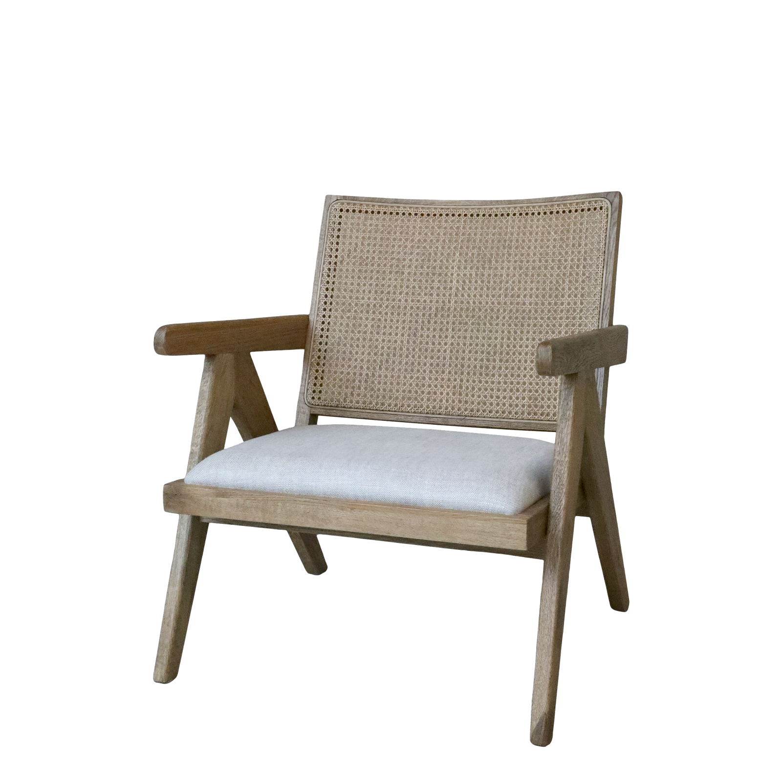 Produktbillede af CHIC ANTIQUE LOUNGESTOL M/STOFSÆDER OG FLETRYG 77 i premium kvalitet