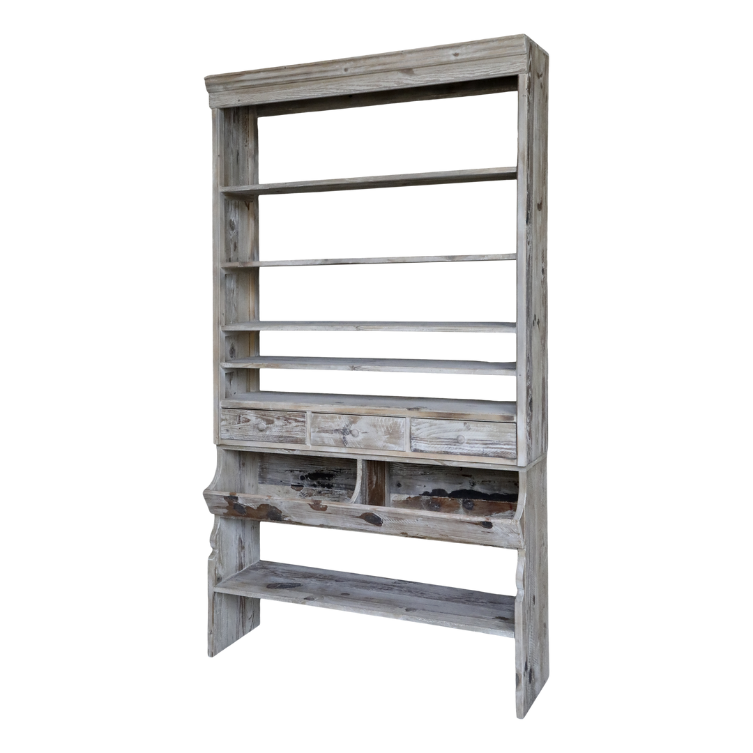Produktbillede af CHIC ANTIQUE REOL M/HYLDER OG SKUFFER NATUR 220 i premium kvalitet