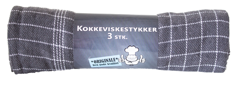 Produktbillede af Viskestykke Mørkegrå 3-pk. Str 50cm x 70cm på tilbud i premium kvalitet