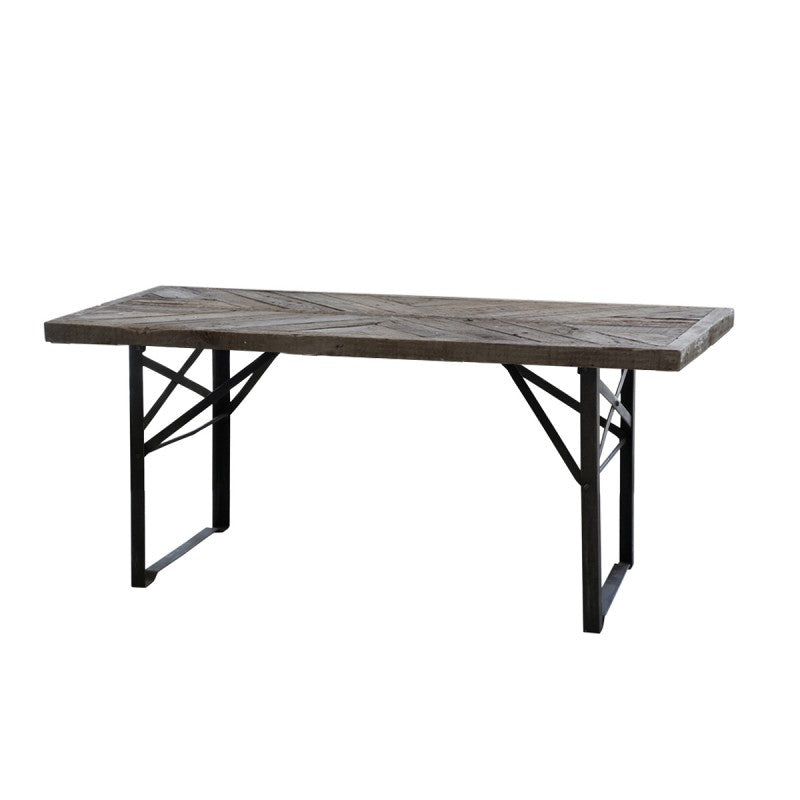 Produktbillede af CHIC ANTIQUE SPISEBORD M/TRÆBORDPLADE 180 i premium kvalitet