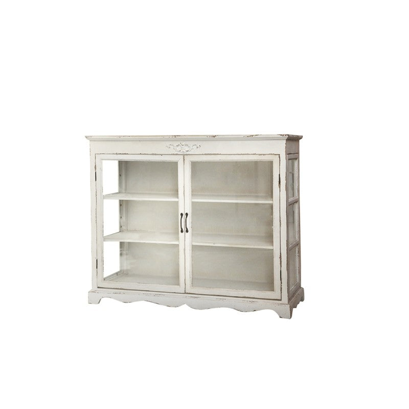 Produktbillede af CHIC ANTIQUE GL.SKAB M/2 HYLDER/2 GLASLÅGER 106 i premium kvalitet