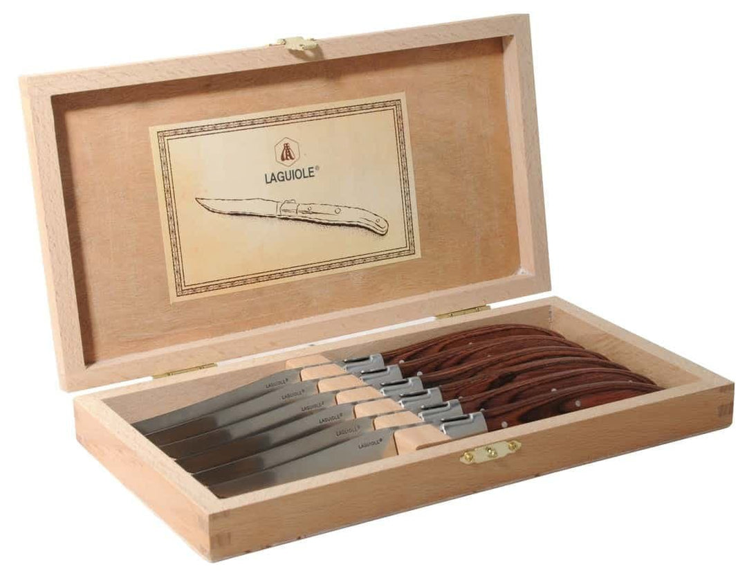 Laguiole 6 Steakknive i Træ ✔ Kæmpe udvalg i  Laguiole ✔ Billig fragt og hurtig levering 2 - 5 hverdage - Varenummer: BAR-13345 / Ean: '3661075073855 på lager - Udsalg på Køkken | Borddækning | Bestik Spar op til 55% - Over 392 kendte brands på udsalg