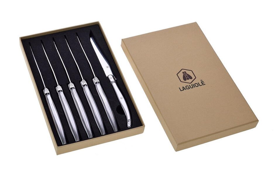 Metal Steak Knive 6 Stk Laguiole ✔ Kæmpe udvalg i  Laguiole ✔ Billig fragt og hurtig levering 2 - 5 hverdage - Varenummer: BAR-17637 / Ean: '3661075205775 på lager - Udsalg på Køkken | Borddækning | Bestik Spar op til 59% - Over 1247 kendte brands på udsalg