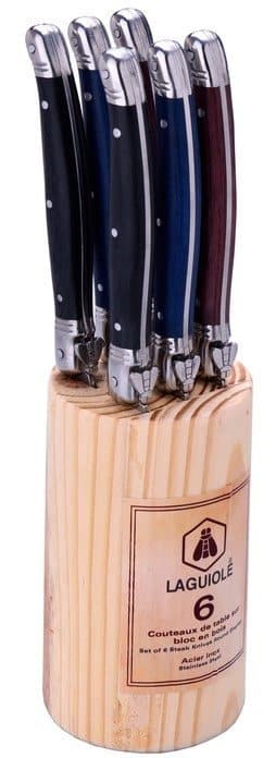Laguiole 6 Steakknive i Træholder ❤ Kæmpe udvalg i Laguiole ❤ Billig fragt og hurtig levering 2 - 5 hverdage - Varenummer: BAR-13343 / Ean: '3661075134754 på lager - Udsalg på Køkken Borddækning Bestik Spar op til 56% - Over 424 kendte brands på udsalg