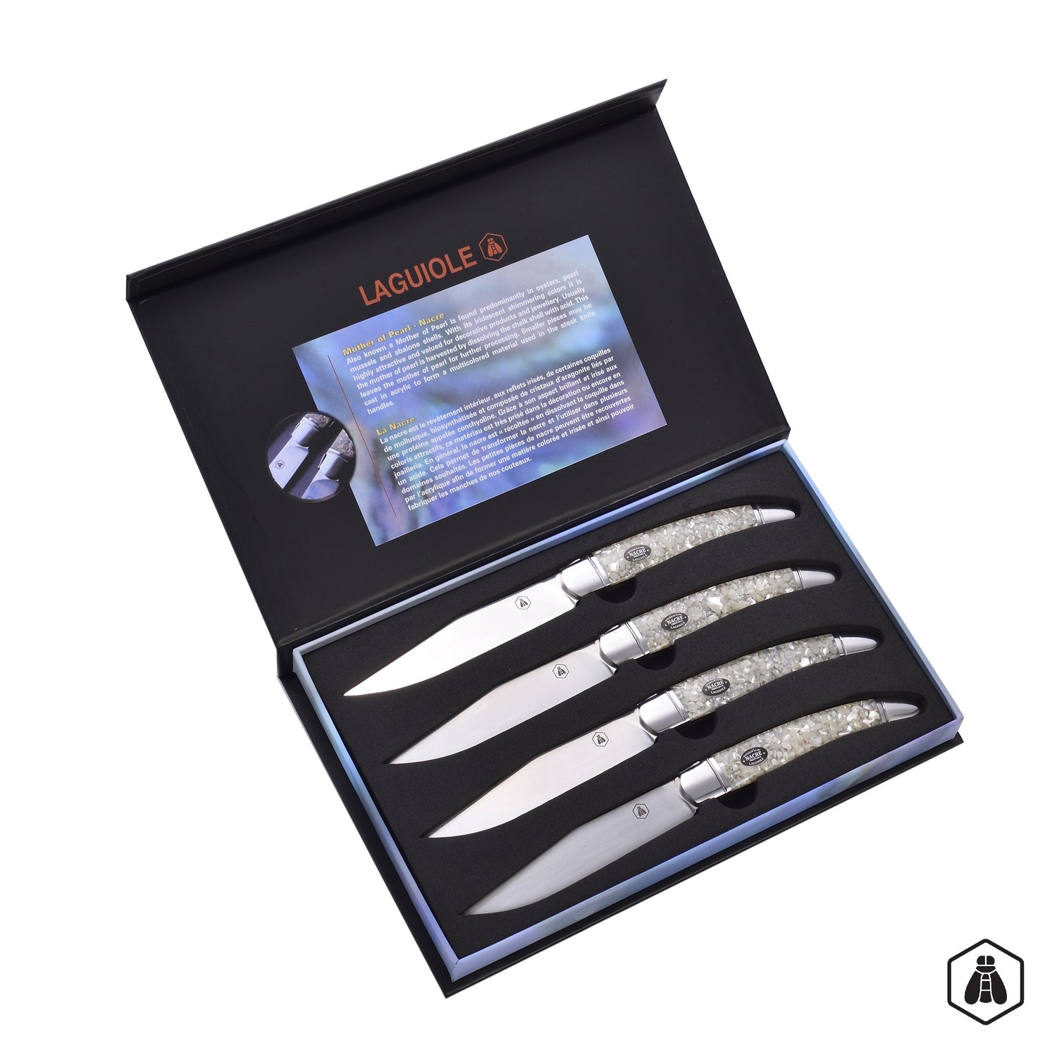 Produktbillede af Laguiole Mother Of Pearl Steakkniv 4 stk i premium kvalitet