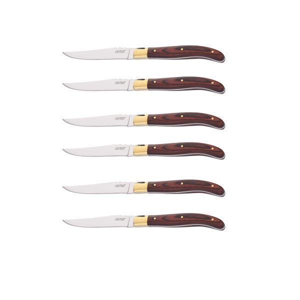 Produktbillede af Laguiole Heritage 6stk Steakknive Pekka Træ på tilbud i brug