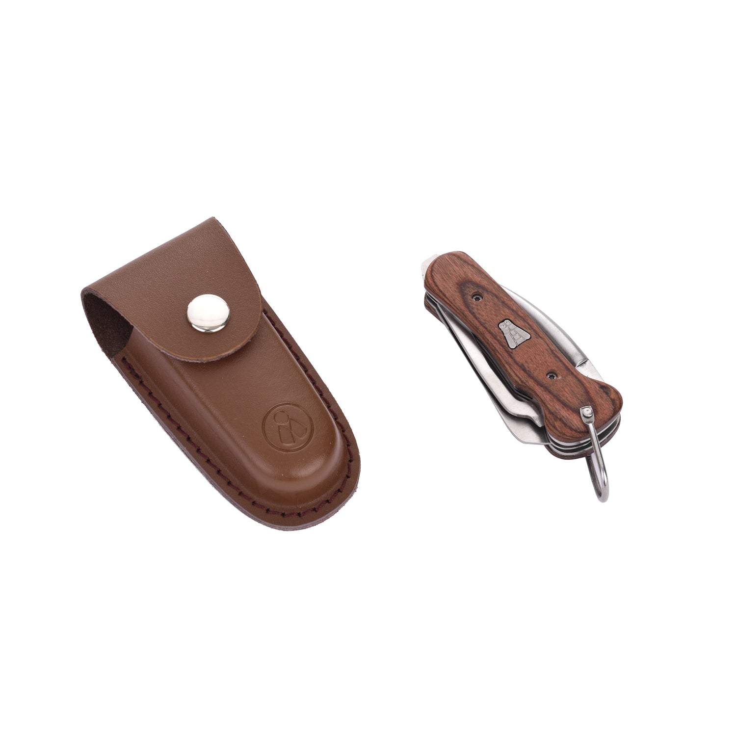 Produktbillede af Laguiole Herit Sejler Foldekniv med Læder etui i premium kvalitet