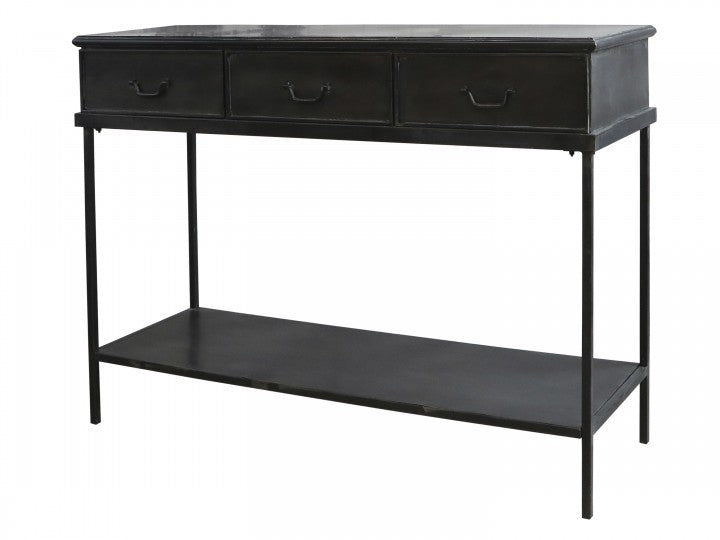 Produktbillede af CHIC ANTIQUE KONSOLBORD M/3 SKUFFER SORT 123 i premium kvalitet
