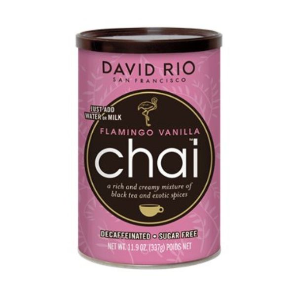 Produktbillede af David Rio Chai Flamingo Vanilje Koffeinfri 337g på tilbud i brug