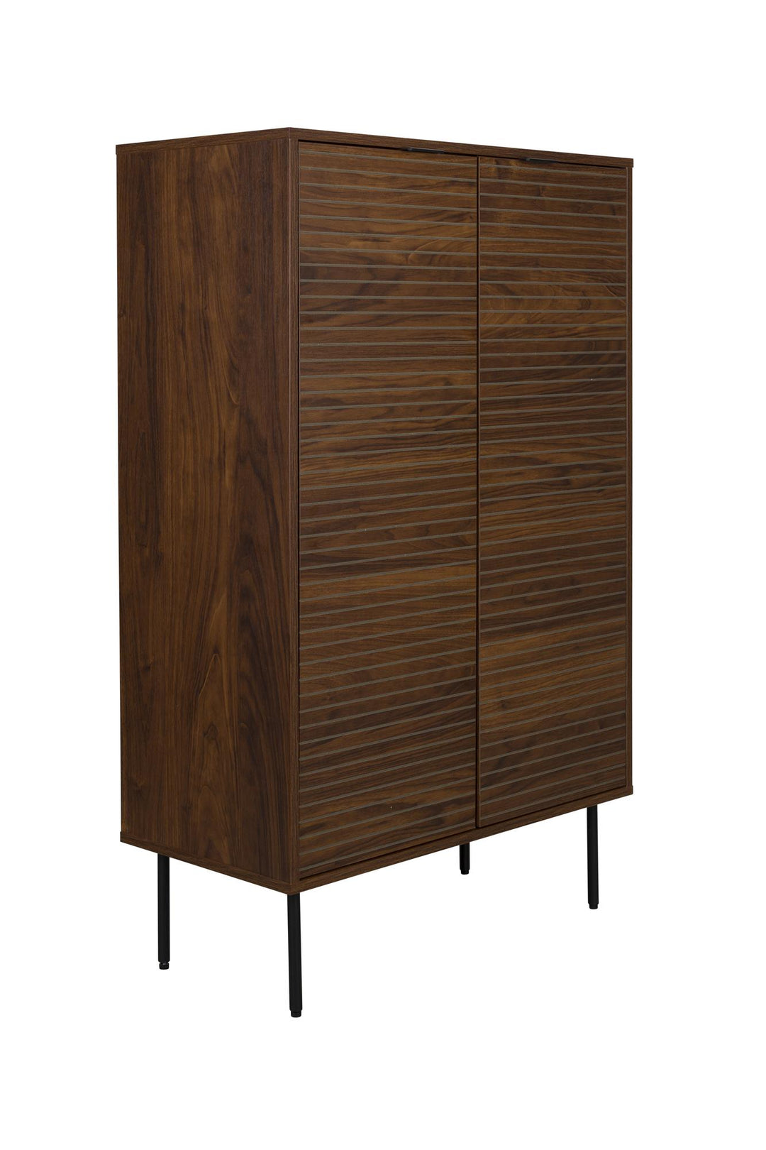 WHITE LABEL LIVING Stripes skab m. 2 låger og 3 hylder brun MDF og jern