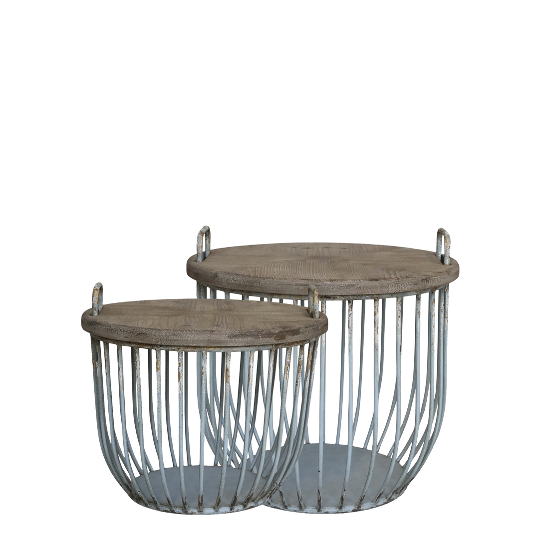 Produktbillede af CHIC ANTIQUE SOFABORD M/TRÆLÅG SÆT AF 2 OPAL 48 i premium kvalitet